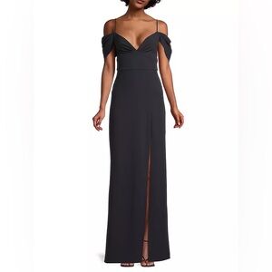 Sachin + Babi Charcoal Off-Shoulder Maxi Dress